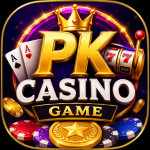 PKCasino Game APK mobile gaming app banner featuring casino slots, card games, and betting entertainment with bold text and modern design.
